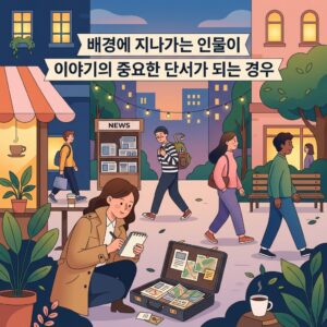 ai thumbnail illustration 배경에 지나가는 인물이 이야기의 중요한 단서가 되는 경우 1787504466